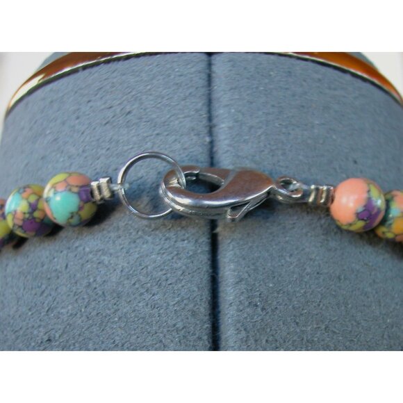 Multicolor Composite Beaded Necklace With Pendant Design & Lobster Claw Clasp  1 - Picture 4 of 4